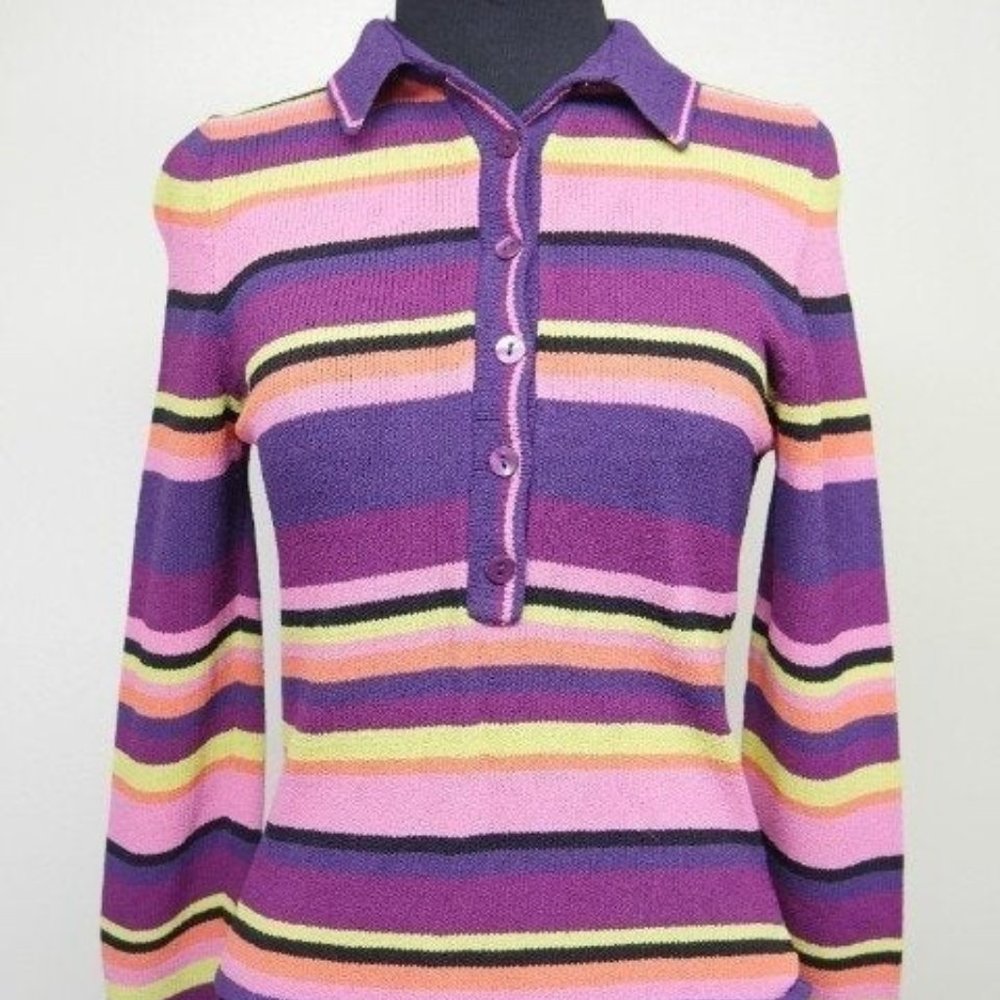 Ball of Cotton Handloomed Striped Sweater S - Picture 2 of 6